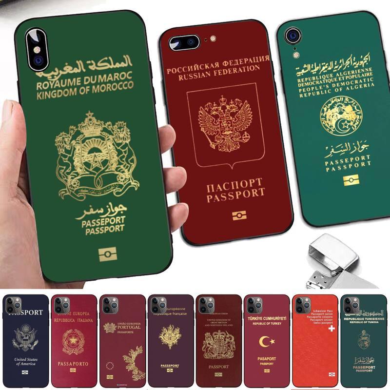 Fashion Passport Phone Case For Iphone 13 8 7 6 6s Plus X 5s Se 2020 Xr 11 12 Pro Xs Max Soft Cover Silicone Bumper Case Stevvex