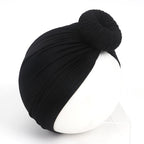 Newborn Toddler Kids Turban Cotton Beanie Hat Winter Cap Knot Solid Soft Sleeping Caps For Kids