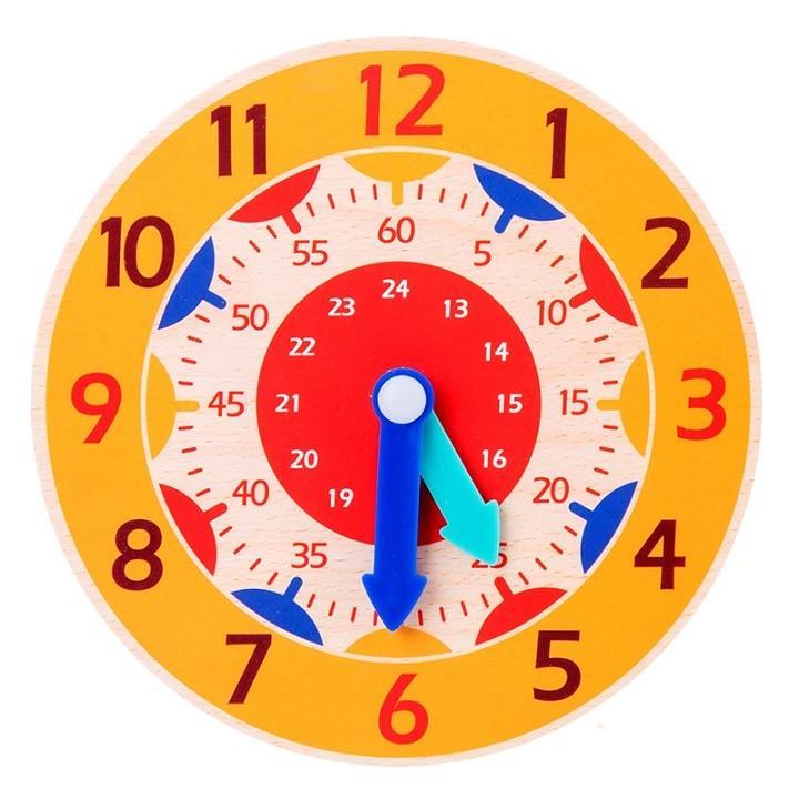 Children Montessori Wooden Clock Toys Hour Minute Second Cognition Colorful Clocks Toys for Kids Early Preschool Teaching Aids - SJB-DIAMOND ELITES