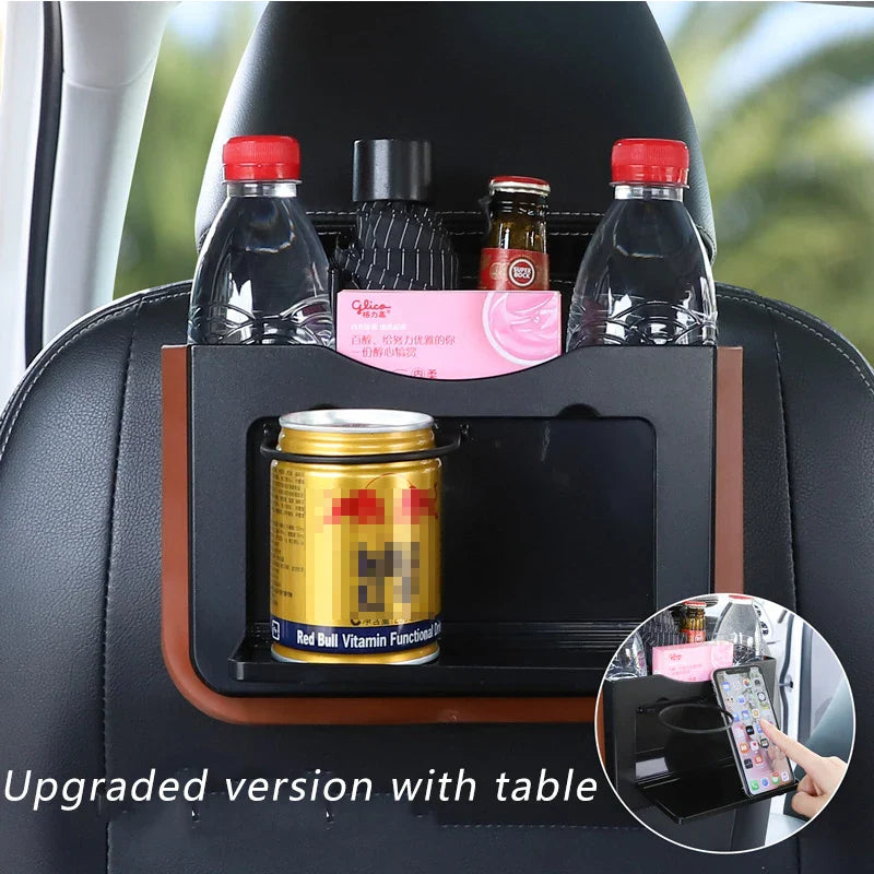 Car Trash Bin Beige Frame Auto Storage Organizer Bag Waste Bins Stowing Tidying Design Folding Garbage Bucket Ashtray Supplies