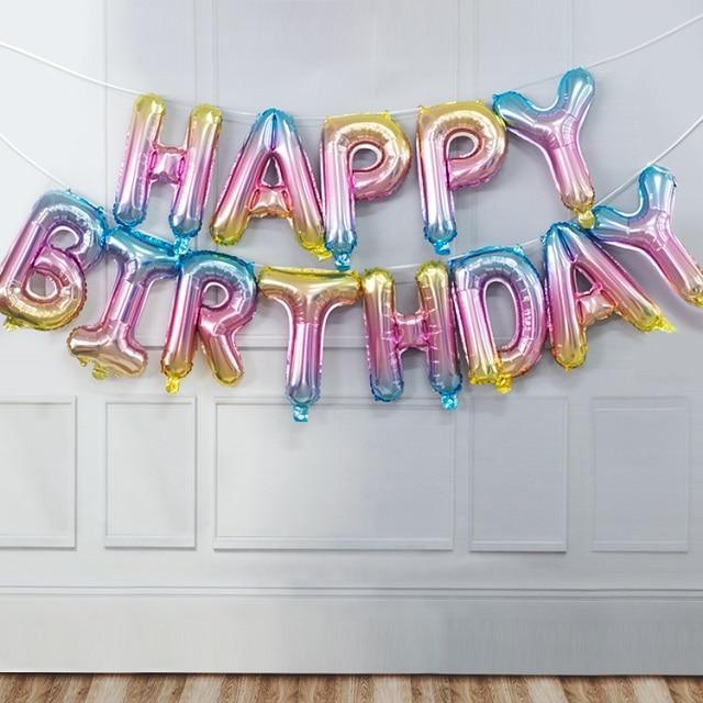 13pcs Luxury Happy Birthday Decoration Balloons Rose Gold Letter Foil Ballons Birthday Party Decorations Globos Balony Anniversaire For Birthdays and Celebrations - SJB-DIAMOND ELITES