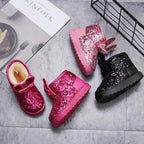 Warm Kids Snow Boots For Children New Toddler Winter Princess Cartoon Shoes Non-slip Flat Round Toe Girls Baby Lovely Boots