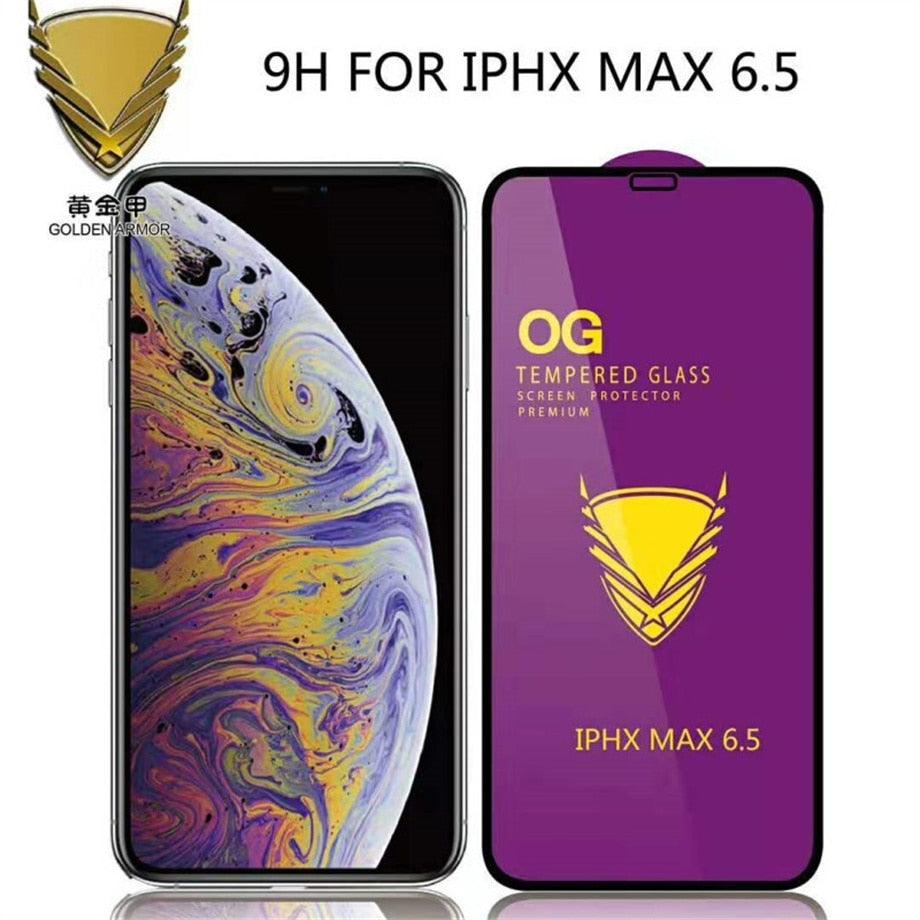 3PCS Tempered Glass OG Screen Protector for iPhone 14 13 12 11 Pro XS Max X XR Full Glue Cover Big Curved 7 8 Full Coverage Screen Protector iPhone Glass Screen Protector Stevvex