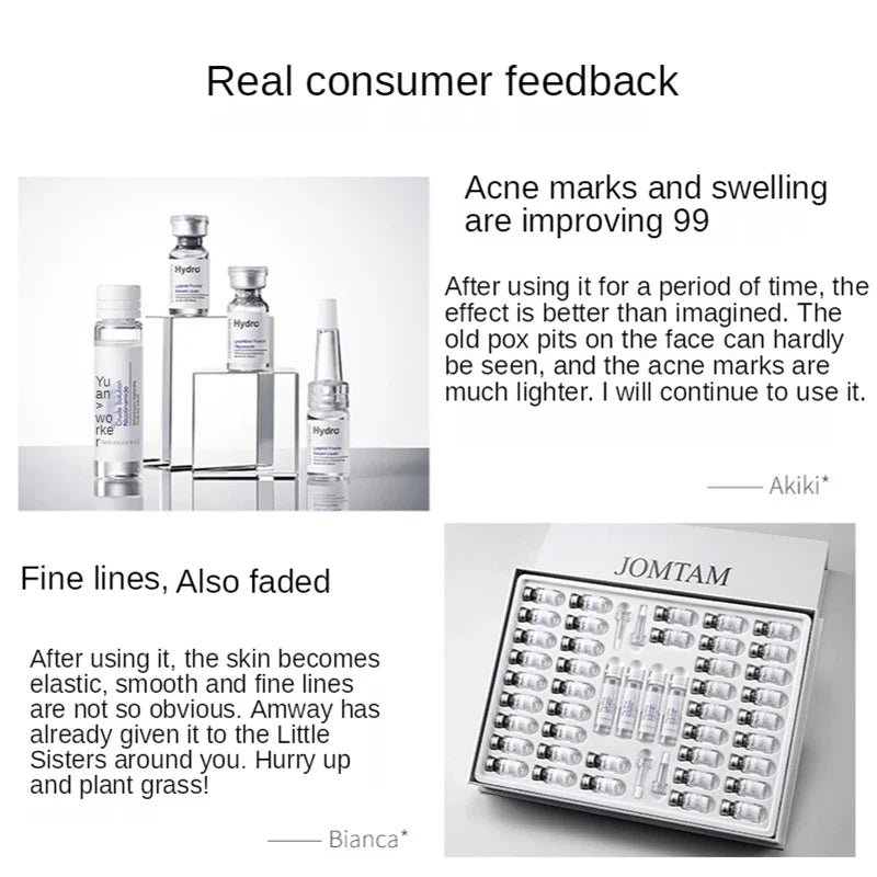 Facial Repair Lyophilized Powder Set Shrink Pore Moisturizing Anti-Wrinkle Anti Aging Whiten Peptide Nicotinamide Brighten Serum Lootquake LLC
