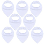 8PCS/SET Comfortable Colorful 100% Organic Cotton Adjustable Snaps Bandana Saliva Bibs For Baby Boys & Girls Kids