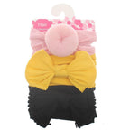 Fashion Baby Nylon Bow Headband Newborn Bowknot Round Ball Head wrap Flower Turban Girls Hair Bands Bow For Kids