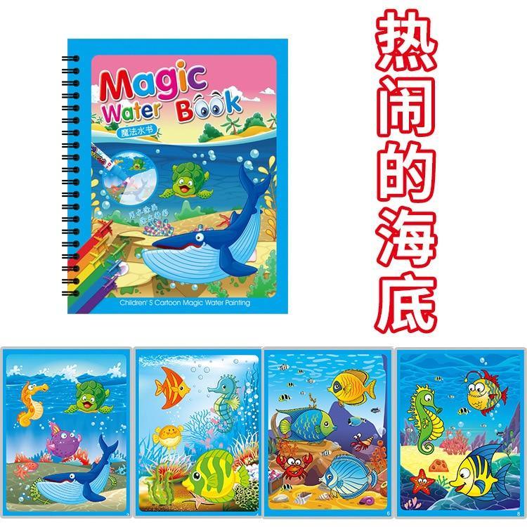 Early Education Montessori Painting Drawing Board For Kids Toys Coloring Book Doodle & Magic Pen Magic Water Drawing Book - SJB-DIAMOND ELITES