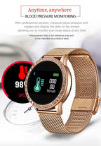 Luxury Ladies Smart Watch For Women With  Blood Pressure Heart Rate Monitor Fitness tracker And Sport Smart Band Alarm Clock Reminder Smartwatch - SJB-DIAMOND ELITES