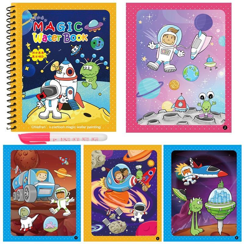 Early Education Montessori Painting Drawing Board For Kids Toys Coloring Book Doodle & Magic Pen Magic Water Drawing Book - SJB-DIAMOND ELITES