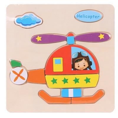 Baby Toys Wooden 3D Puzzle Cartoon Animal Intelligence Kids Educational Brain Teaser Children Tangram Shapes Learning - SJB-DIAMOND ELITES