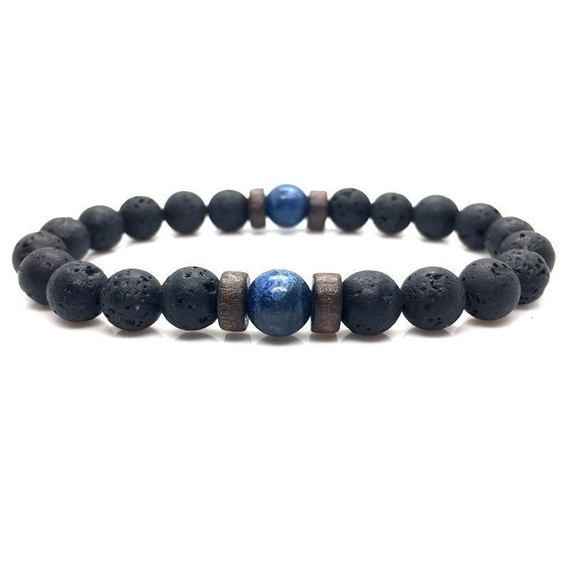 Lava Stone Men Wrist  Bracelet Natural Moonstone Bead Tibetan  Chakra Diffuser Bracelets For Men Jewelry Cool Gifts - SJB-DIAMOND ELITES