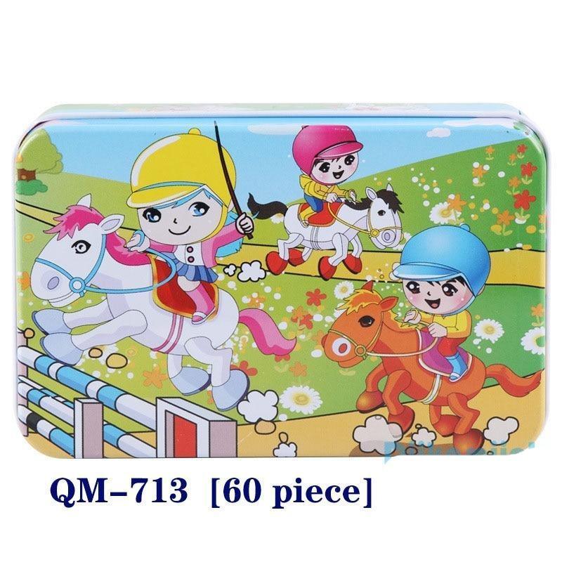 New 60 Pieces Wooden Puzzle Kids Toy Cartoon Animal Wooden Puzzles Child Early Educational Learning Toys for Christmas Gift - SJB-DIAMOND ELITES