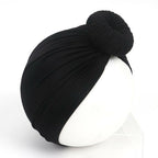 Newborn Toddler Kids Turban Cotton Beanie Hat Winter Cap Knot Solid Soft Sleeping Caps For Kids