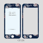 3D Curved Edge Tempered Glass for iPhone 6 6s 7 8 Plus Fashion Flowers Pattern Screen Protector Protective Film Tempered Glass Screen Protector Designed for iPhone Stevvex