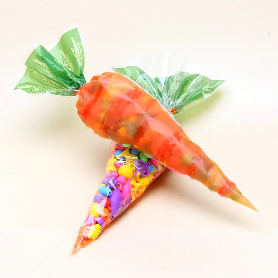 Hot Sale 20 / Batch Cute Rabbit Carrot Ear Biscuit Bag Candy Biscuit Gift Bag Snack Baking Packaging Supplies Easter Decoration Lootquake LLC