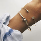 Luxury New Modern Fashion Bracelet Arrow Knotted Opening Elegant Bracelet Set Gold-Color For Woman