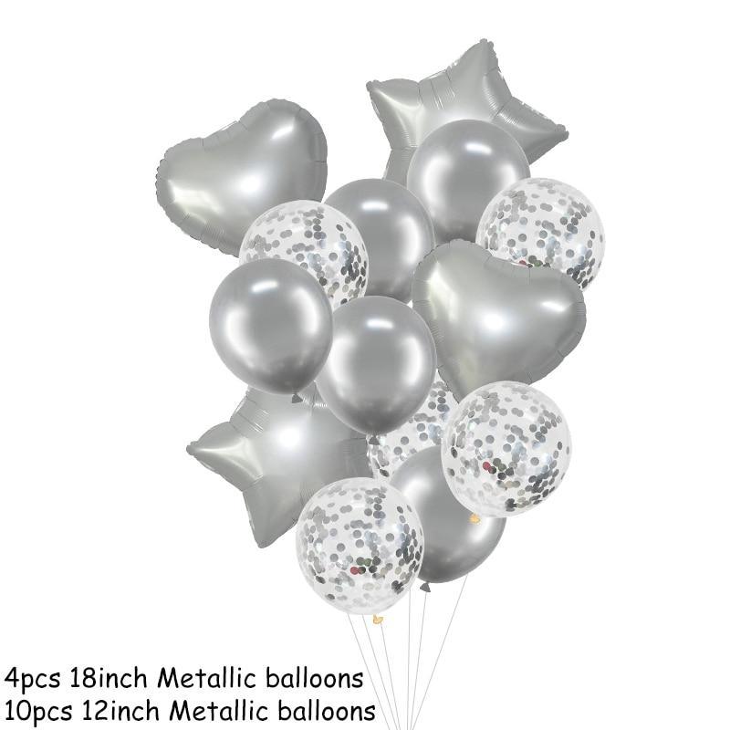 14Pcs Multi Confetti Balloons For Happy Birthday Party Balloons In Several Luxury Variant Helium Ballons For Celebrations for Boy Girls and  Babies party - SJB-DIAMOND ELITES