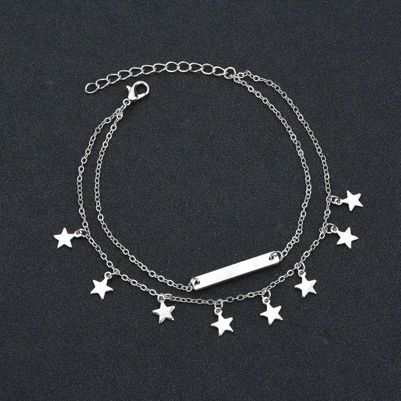 Gold Metal Shell Coconut Tree Female Anklets Barefoot Sandals Foot Summer Double Layers  Foot  Bracelets Leg Jewelry - SJB-DIAMOND ELITES