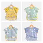 Baby Bibs Cotton Cartoon Children Accessories Short Sleeve Eco Friendly Waterproof Washable Clothing Bib for Kids