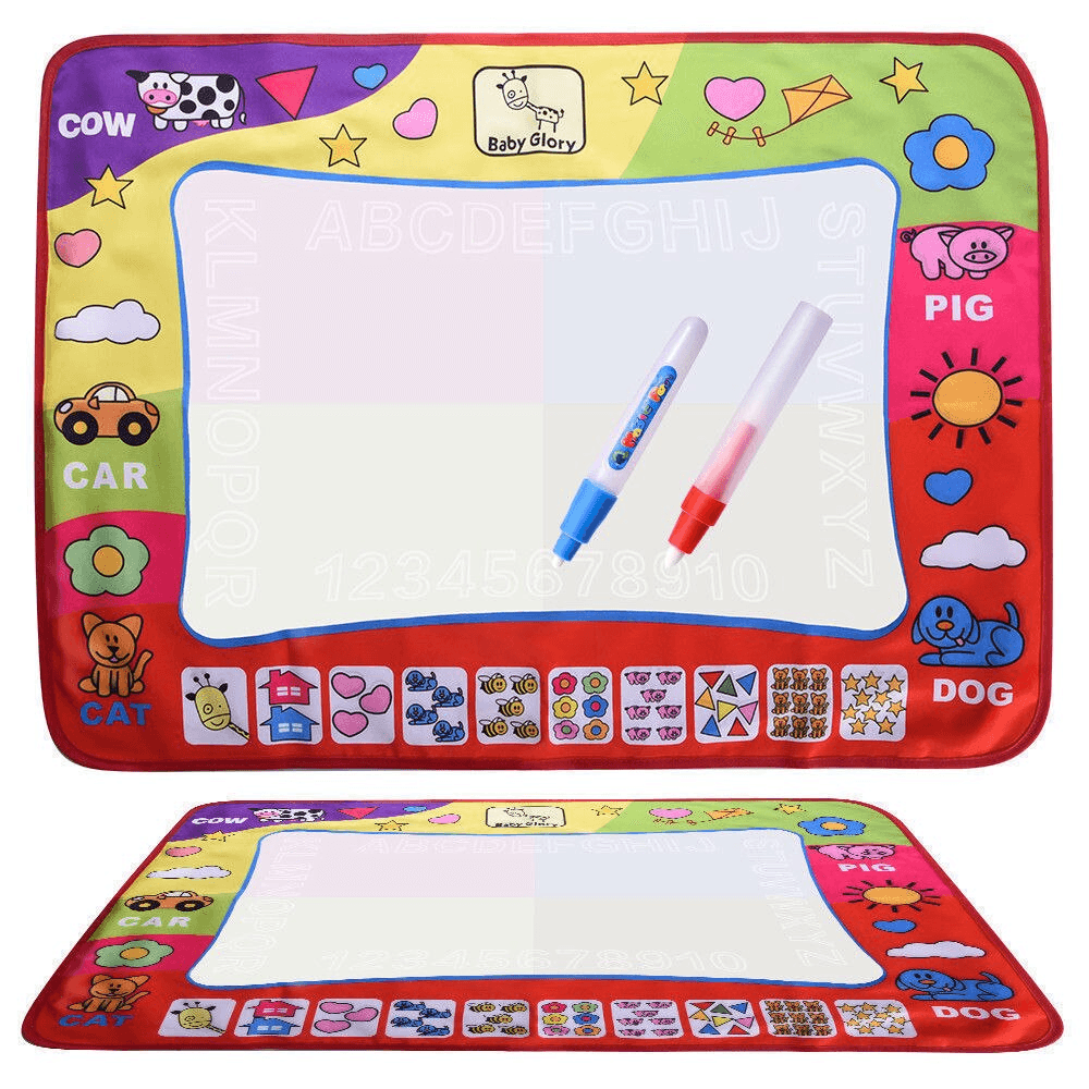 1-6 Years Children Kids Baby Drawing  Educational Water Mat Drawing Painting Toddler Board/ Charpet With Magic Water Pen Gift 45.5 X 29cm (White) - SJB-DIAMOND ELITES