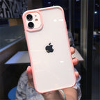 Transparent Shockproof Bumper Phone Case For iPhone 11 12 13 14 Pro Max Mini Cute Candy Color Hard Cover  Luxurious Translucent Case for iPhone Stevvex