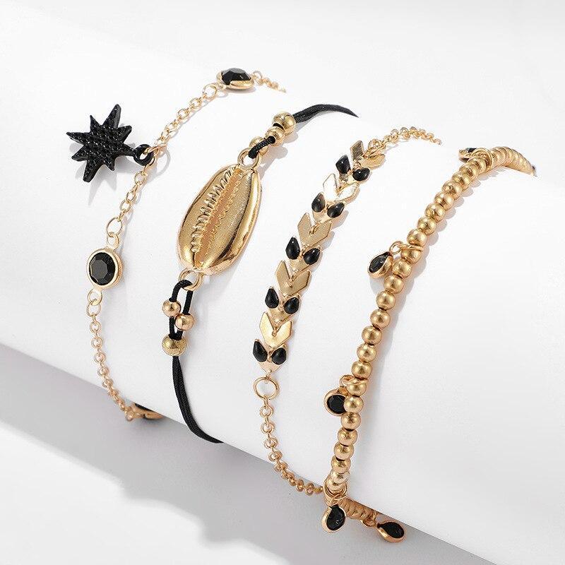 Luxury Leg Brecelet Gold Color Tassel Beads Anklet Bracelet for Leg for Women Set - SJB-DIAMOND ELITES