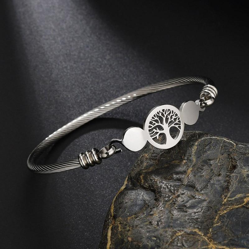 New Modern Luxury Charm Elegant Hollow Tree Of Life Bracelets Amazing Stainless Steel Gold Cuff Bangles For Women - SJB-DIAMOND ELITES
