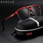 BARCUR Polarized Men’s Sunglasses – Fashionable Square Stainless Steel Frame UV400 Protection Anti-Reflective Outdoor Sports & Driving Eyewear – Original Design Casual Style with Premium Polycarbonate Lenses