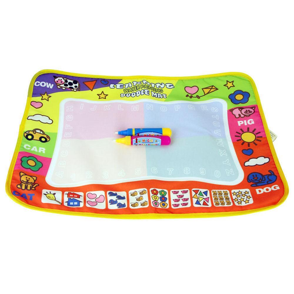 1-6 Years Children Kids Baby Drawing  Educational Water Mat Drawing Painting Toddler Board/ Charpet With Magic Water Pen Gift 45.5 X 29cm (White) - SJB-DIAMOND ELITES