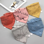 Trend 5PCS/SET Pack Baby Cotton Cartoon Saliva Towel Bandana Bibs For Baby Feeding Accessory For Baby Kids