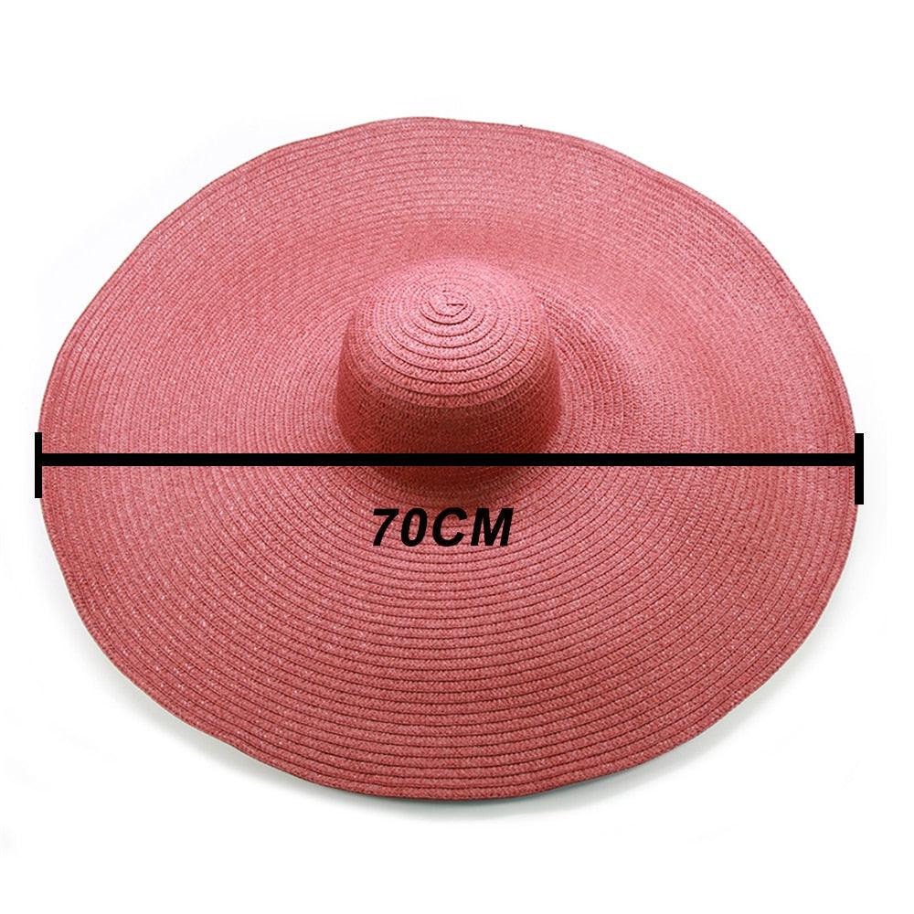 Women Oversized Foldable Summer Large Wide Hat Beach Straw Hat Cute Sun Cap Retro Foldable Handmade Big Hats Ladies UV Protection Hat Vintage Summer Sun Beach Hats Stevvex