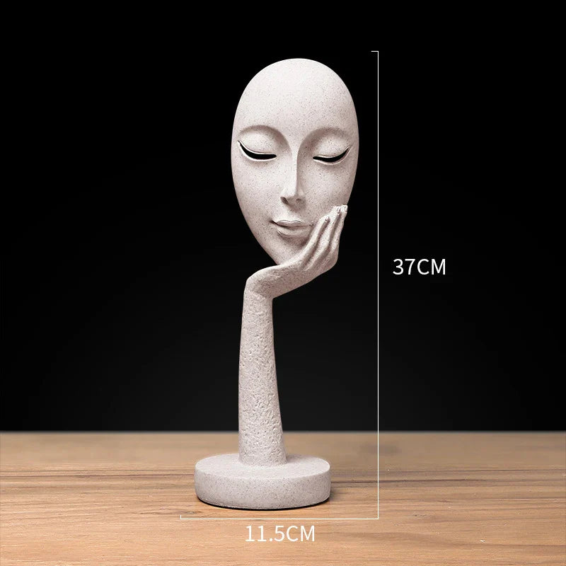 3D Face Mask Abstract Sculpture, Home Decoration Statue, Table Decorations Accessories, Art Figurine, Living Room Decor Lootquake LLC