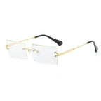 Fashion Rimless  Women Trendy Small Rectangle Sunglasses With High Quality metal frame And UV400 Protection - SJB-DIAMOND ELITES
