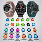 Modern Full Round Touch Display Smart Watch for Men In Business Luxury Style With IP68 Waterproof Protection and Heart Rate Blood Pressure Monitor 5 Days Standby Smartwatch - SJB-DIAMOND ELITES