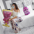 Big Helium Balloon In Several Luxury Design Champagne Goblet Balloons For Wedding Birthday Party Decorations Adult Kids Ballons - SJB-DIAMOND ELITES