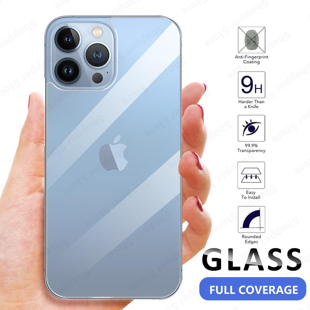 3Pcs Tempered Back Glass For iPhone 13 Pro Max Mini Protective Screen Protector Glass Film For iPhone 13 12 11 14 Pro XS Max XR Temper Film Premium HD Clarity Anti-Fingerprint/Scratch Back Protector Stevvex