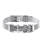 Two-tone Stainless Steel  Bracelets For Women Men Golden Love Heart Beaded  Ribbon  Bracelet & Bangle Gifts - SJB-DIAMOND ELITES