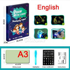 A3 A4 A5 Kids Luminous Drawing Board with Light-Fun Magic Sketchpad Draw Tablet Fluorescent Pen Russian English Light Up Toys - SJB-DIAMOND ELITES