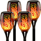 33/96 LED Solar Stainless Steel Torch Lamp For Yard Garden Pathway Doorway Courtyard - SJB-DIAMOND ELITES