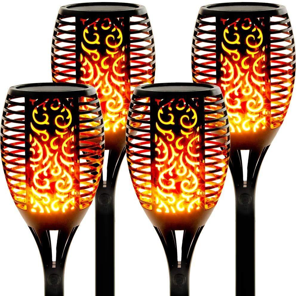 33/96 LED Solar Stainless Steel Torch Lamp For Yard Garden Pathway Doorway Courtyard - SJB-DIAMOND ELITES