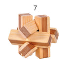 12 Style Brain Teaser 3D Wooden Interlocking Puzzles Game Toy Bamboo Small Size For Adults Kids - SJB-DIAMOND ELITES