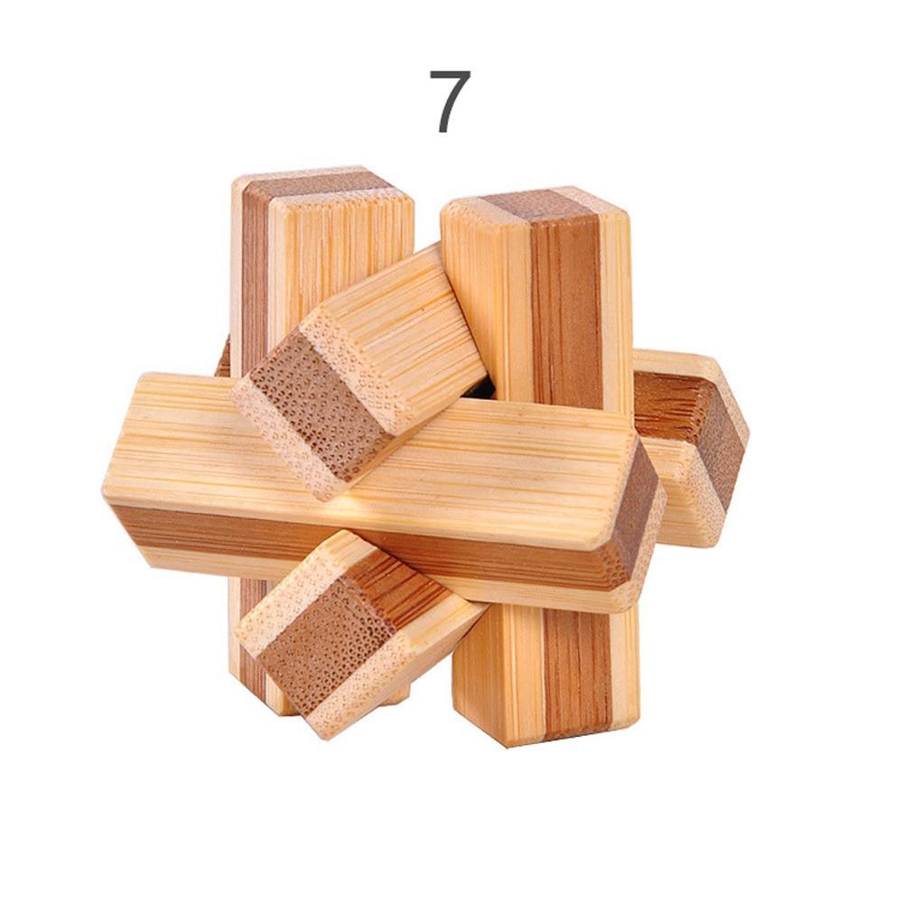 12 Style Brain Teaser 3D Wooden Interlocking Puzzles Game Toy Bamboo Small Size For Adults Kids - SJB-DIAMOND ELITES