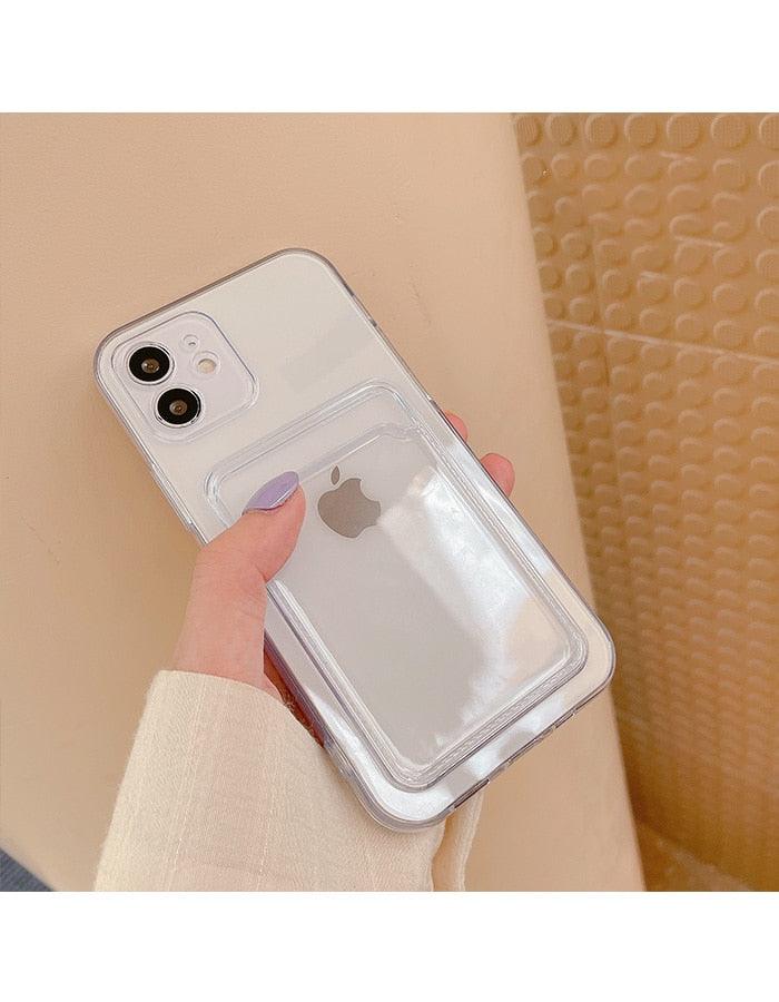 Transparent Mobile Phone Case For iPhone 11 12 13 14Mini case For iphone 11 Pro X XS Max XR 7 8 Plus SE Case Cover Soft Silicone Wallet Card Holder Stevvex