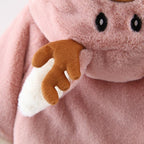 Modern New Christmas Winter LuxuryElegant Cute Elk Cartoon Hooded Soft Coat Cape for Baby Girls