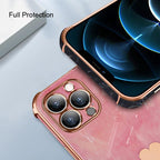 Luxury Shockproof Soft Case For iPhone 13 12 11 Pro Max XS XR X R 8 7 Plus iPhone12 12Pro iPhone11 Marble Texture Covers  Luxury Love Phone Case Cute Side Small Heart Pattern Soft Shockproof Full Lens Case for iPhone Stevvex