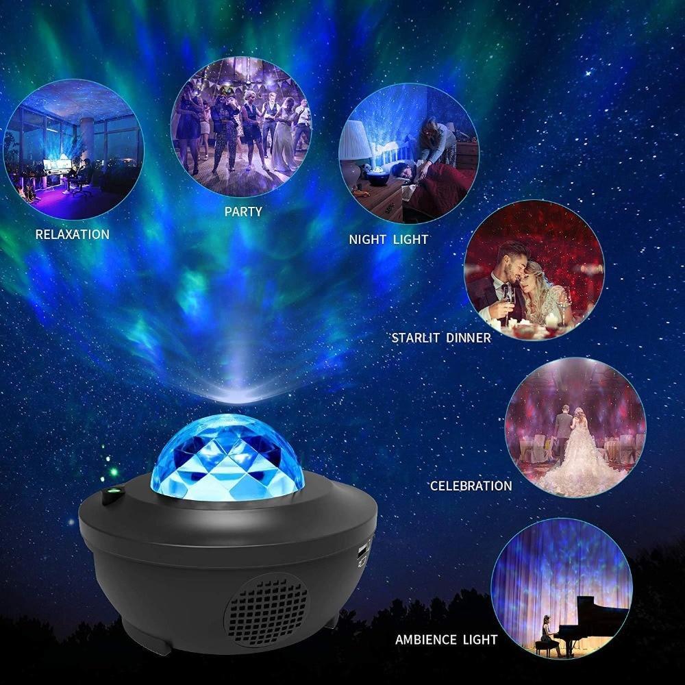 STEVVEX LED Cloud with Bluetooth Music Speaker for Baby Kids Bedroom/Game Rooms/Home Theater/Night Light Ambiance Night Light Romantic Projector Light Shot Lamp And Birthday Gift - SJB-DIAMOND ELITES