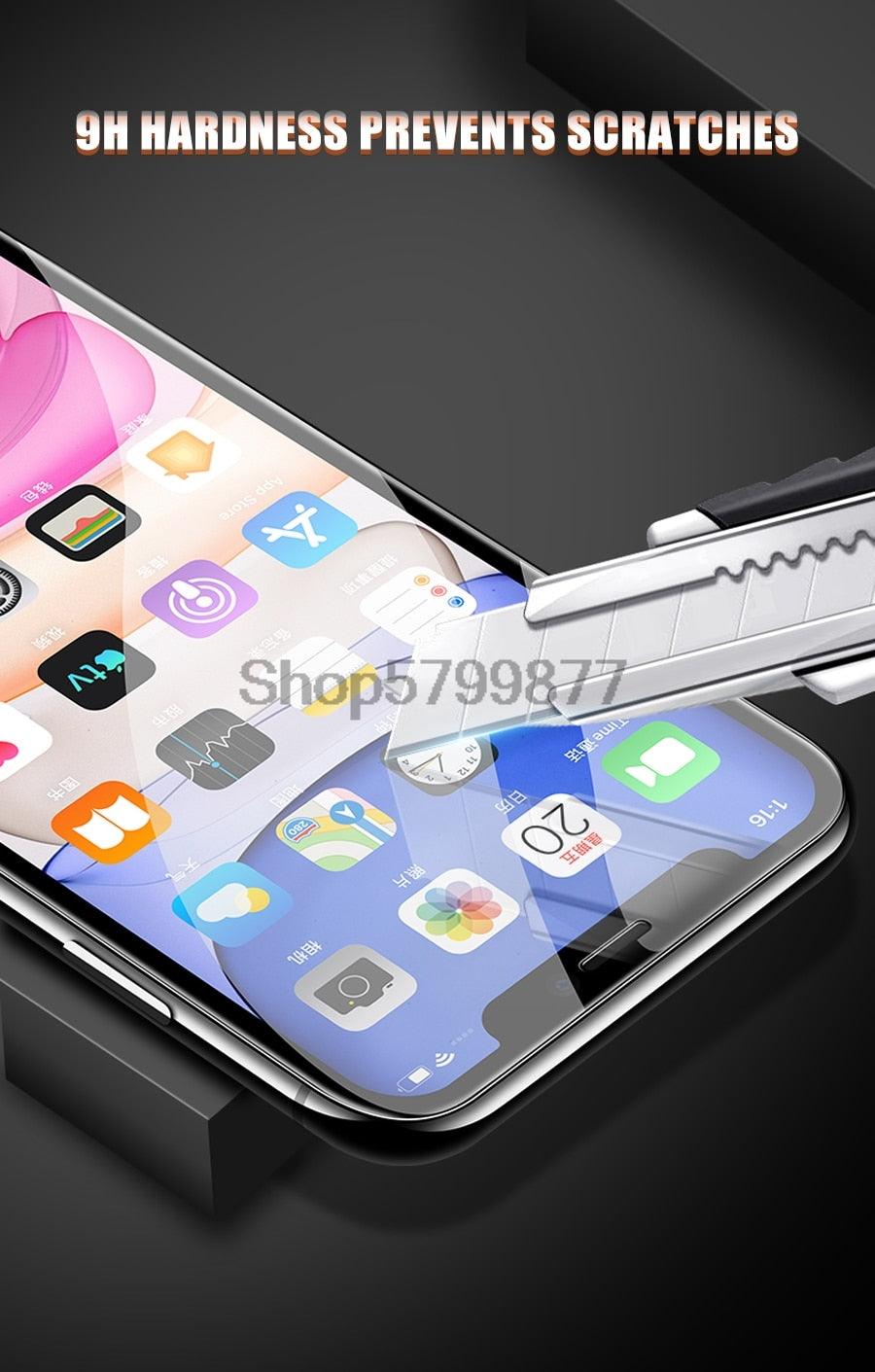 200D Curved Soft Edge Tempered Glass For iPhone 8 7 6 6S Plus SE 2020 Protective Glass X XR 11 Pro Xs Max Screen Protector Film Tempered Glass Screen protector for iPhone Easy Installation 9H Hardness Scratch Resistant Screen Protector Stevvex