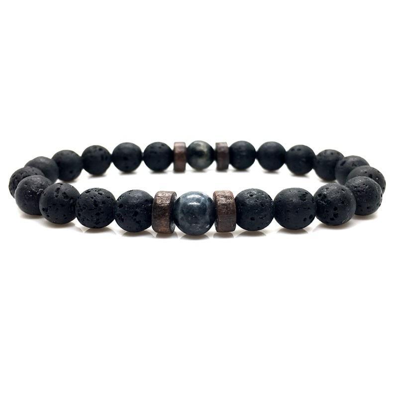 Lava Stone Men Wrist  Bracelet Natural Moonstone Bead Tibetan  Chakra Diffuser Bracelets For Men Jewelry Cool Gifts - SJB-DIAMOND ELITES