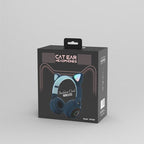 STEVVEX New Luxury Interesting LED Cat Ear Noise Cancelling Headphones Bluetooth 5.0  For Young People and  Kids Headset Support TF Card 3.5mm Plug With Mic - SJB-DIAMOND ELITES