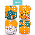 4pcs/set Washable Eco-Friendly Cloth Diaper Cover Adjustable Nappy Cloth Diapers Cloth Nappy For Baby Boys and Grils Baby